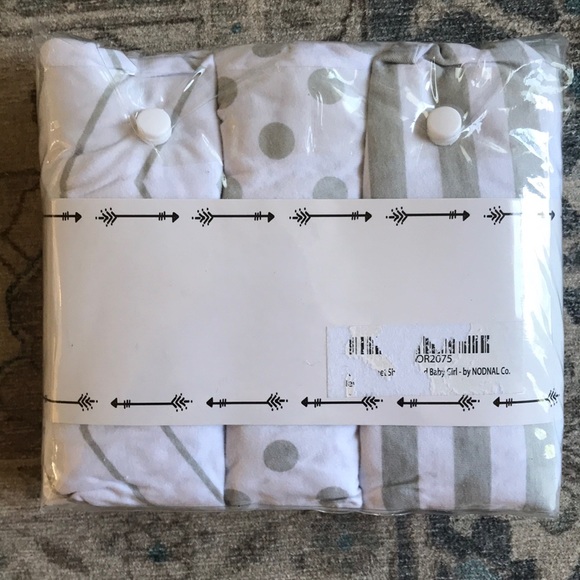 3 Pack of Bassinet Sheets (White & Grey) - Picture 2 of 3